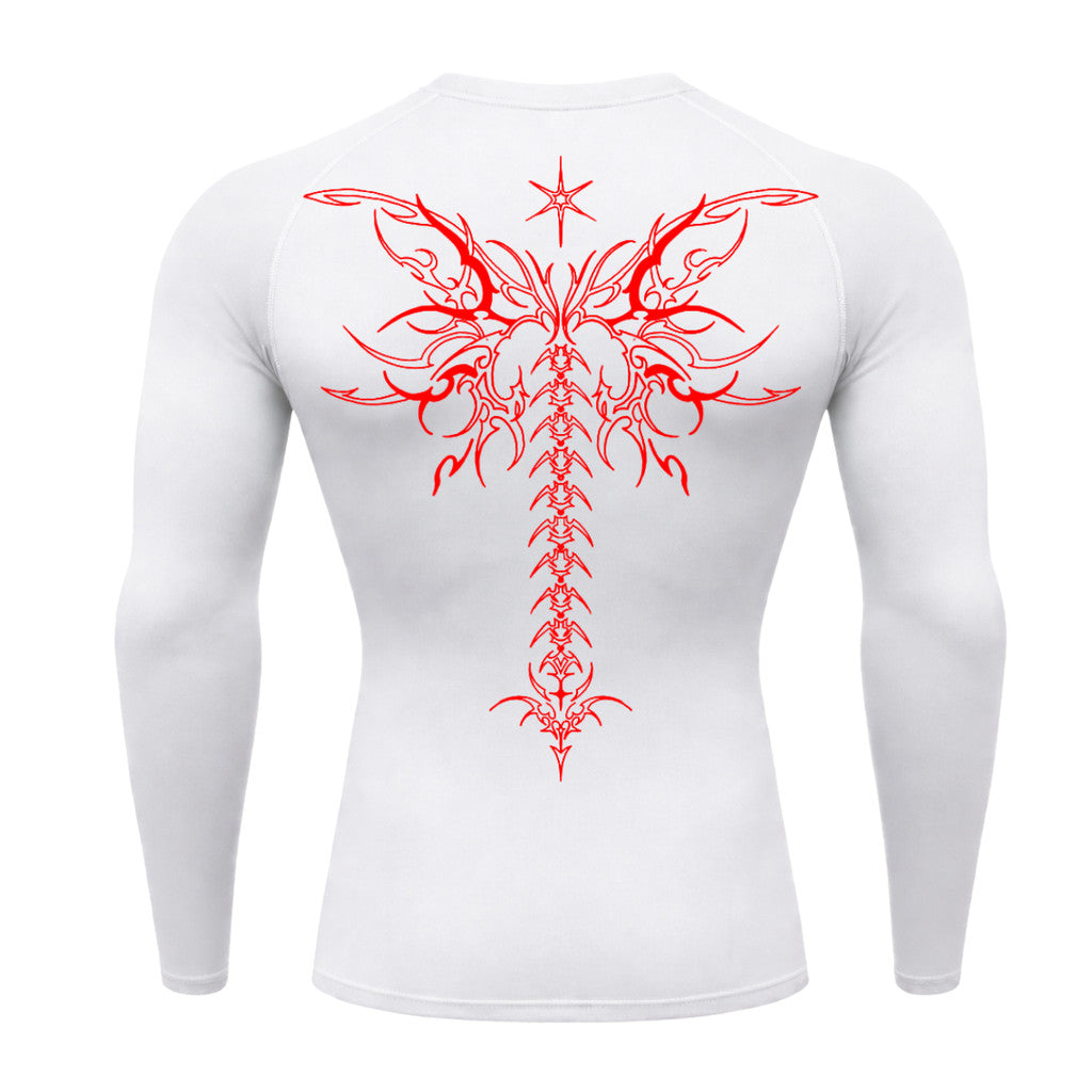 Camiseta Compressão Uv Manga Longa Cyber Tribal Shadow Stinger Wings Rash Guard