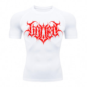 Camiseta Compressão Uv Manga Curta Cyber Tribal Shadow Crest Rash Guard