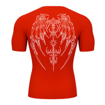 Camiseta Compressão Uv Manga Curta Cyber Tribal Phantom Wings Rash Guard