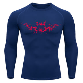 Camiseta Compressão Uv Manga Longa Cyber Tribal Savage Spider Wings Rash Guard