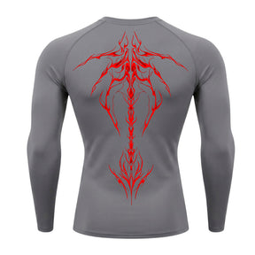 Camiseta Compressão Uv Manga Longa Cyber Tribal Unbreakable Dark Spine Rash Guard