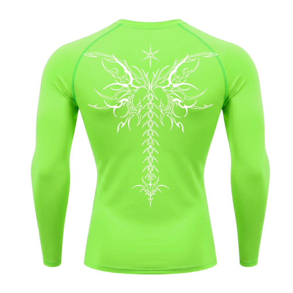 Camiseta Compressão Uv Manga Longa Cyber Tribal Shadow Stinger Wings Rash Guard