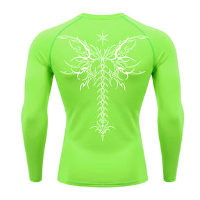 Camiseta Compressão Uv Manga Longa Cyber Tribal Shadow Stinger Wings Rash Guard