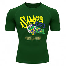 Camiseta Compressão Manga Curta UV Atoomic Sabor Brasil Varias Cores Rash Guard