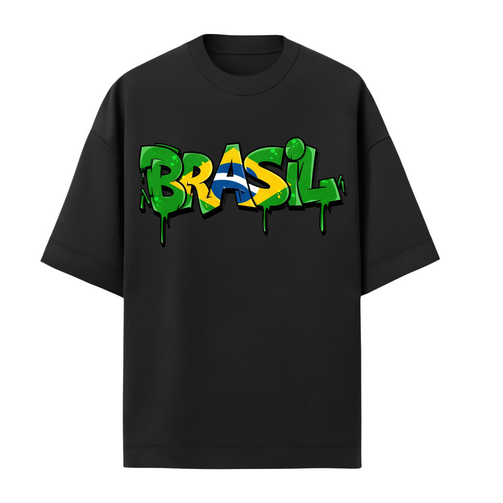 Camiseta Oversized Atoomic Brasil Drip Edition Copa