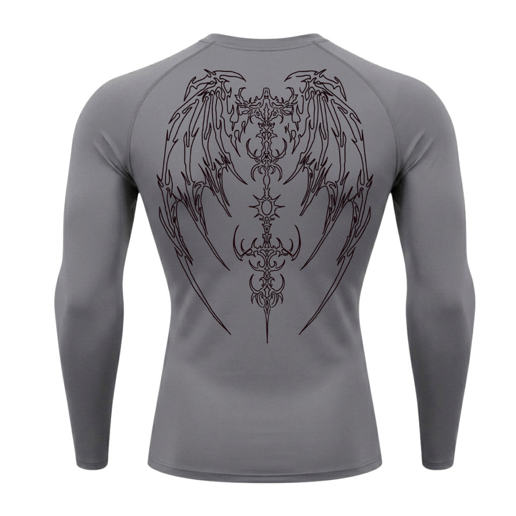 Camiseta Compressão Uv Manga Longa Cyber Tribal Phantom Wings Rash Guard