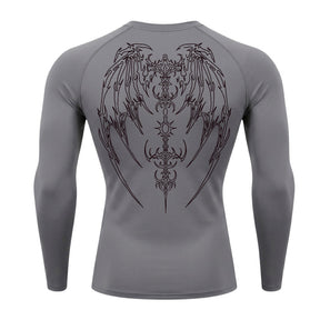 Camiseta Compressão Uv Manga Longa Cyber Tribal Phantom Wings Rash Guard