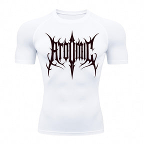 Camiseta Compressão Uv Manga Curta Cyber Tribal Atoomic Imperium Dark Rash Guard