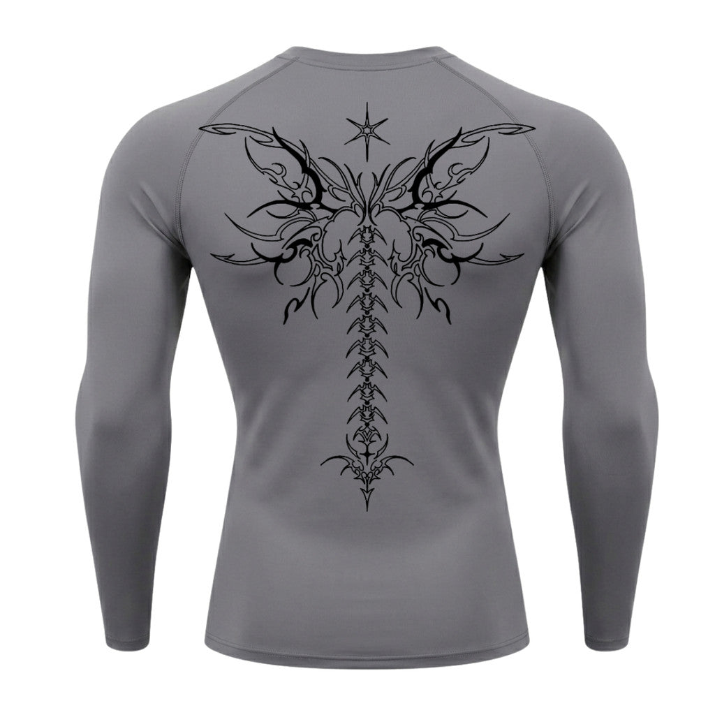 Camiseta Compressão Uv Manga Longa Cyber Tribal Shadow Stinger Wings Rash Guard