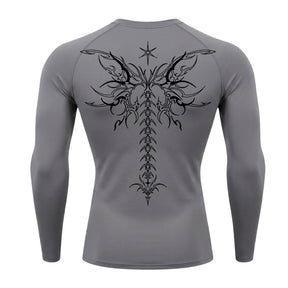Camiseta Compressão Uv Manga Longa Cyber Tribal Shadow Stinger Wings Rash Guard