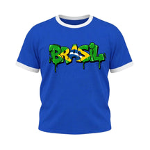 Camiseta Plus Size Manga Curta Gola E Manga Colorida UV Atoomic Brasil Drip Edition Copa