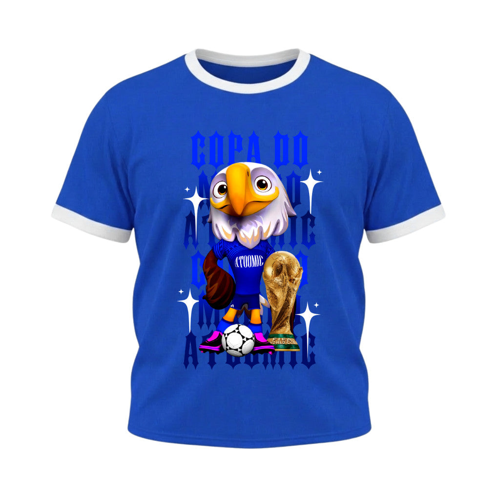 Camiseta Plus Size Manga Curta Gola E Manga Colorida UV Mascote Estados Unidos Águia Edition Copa