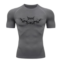 Camiseta Compressão Uv Manga Curta Cyber Tribal Savage Spider Wings Rash Guard