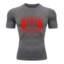 Camiseta Compressão Uv 50+ Manga Curta Cyber Tribal Dark Vanguard Rash Guard camisa