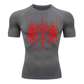 Camiseta Compressão Uv 50+ Manga Curta Cyber Tribal Dark Vanguard Rash Guard camisa