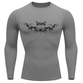 Camiseta Compressão Uv Manga Longa Cyber Tribal Savage Spider Wings Rash Guard