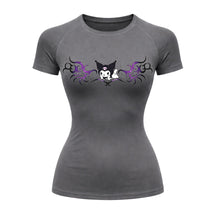 Camiseta Compressão Uv Manga Curta Cyber Tribal Kuromi Hello Kitty Rash Guard