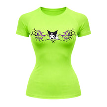 Camiseta Compressão Uv Manga Curta Cyber Tribal Kuromi Hello Kitty Rash Guard