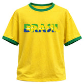 Camiseta Algodão Manga Curta Escrita Do Brasil Varias Cores