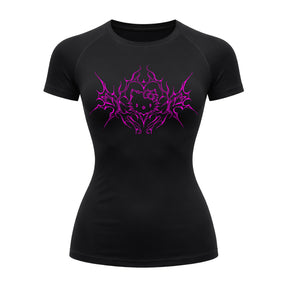 Camiseta Compressão Uv Manga Curta Cyber Tribal Black Heart Hello Kitty Rash Guard