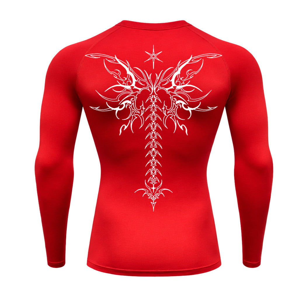 Camiseta Compressão Uv Manga Longa Cyber Tribal Shadow Stinger Wings Rash Guard