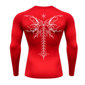 Camiseta Compressão Uv Manga Longa Cyber Tribal Shadow Stinger Wings Rash Guard