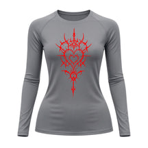 Camiseta Compressão Uv Manga Longa Cyber Tribal Iron Heart Dark Rash Guard