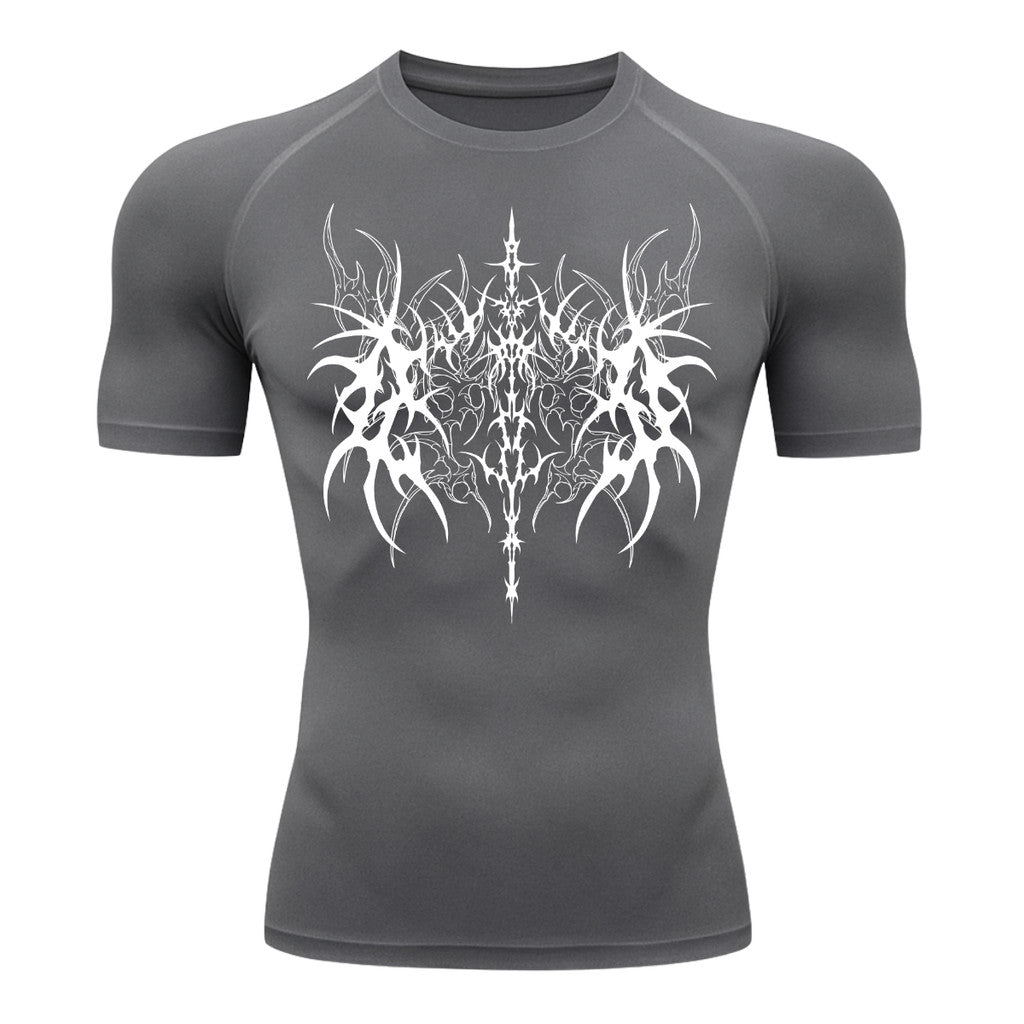 Camiseta Compressão Uv 50+ Manga Curta Cyber Tribal Dark Vanguard Rash Guard camisa