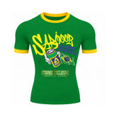 Camiseta Manga Curta Gola E Manga Colorida UV Atoomic Sabor Brasil Edition Copa