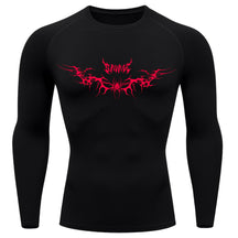 Camiseta Compressão Uv Manga Longa Cyber Tribal Savage Spider Wings Rash Guard