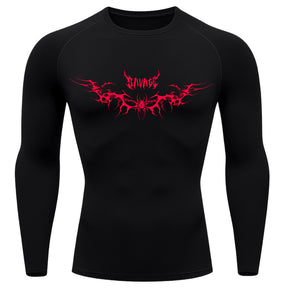 Camiseta Compressão Uv Manga Longa Cyber Tribal Savage Spider Wings Rash Guard