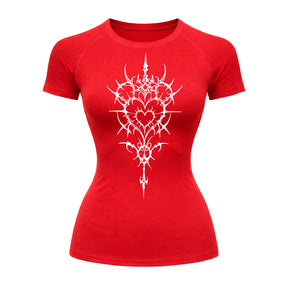 Camiseta Compressão Uv Manga Curta Cyber Tribal Iron Hearth Dark Rash Guard