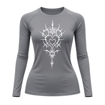 Camiseta Compressão Uv Manga Longa Cyber Tribal Iron Heart Dark Rash Guard