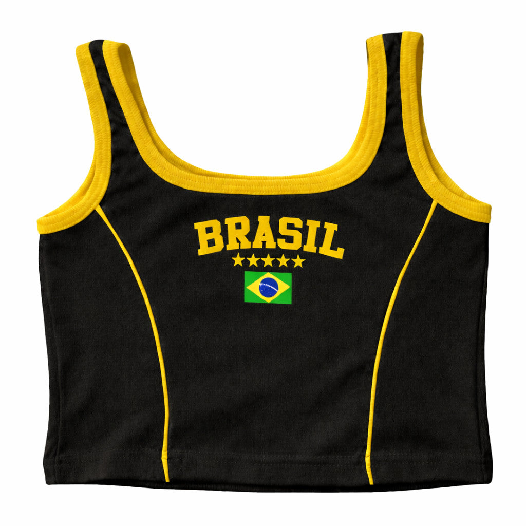 Regata Cropped Feminino Brasil Várias Cores Copa 2026