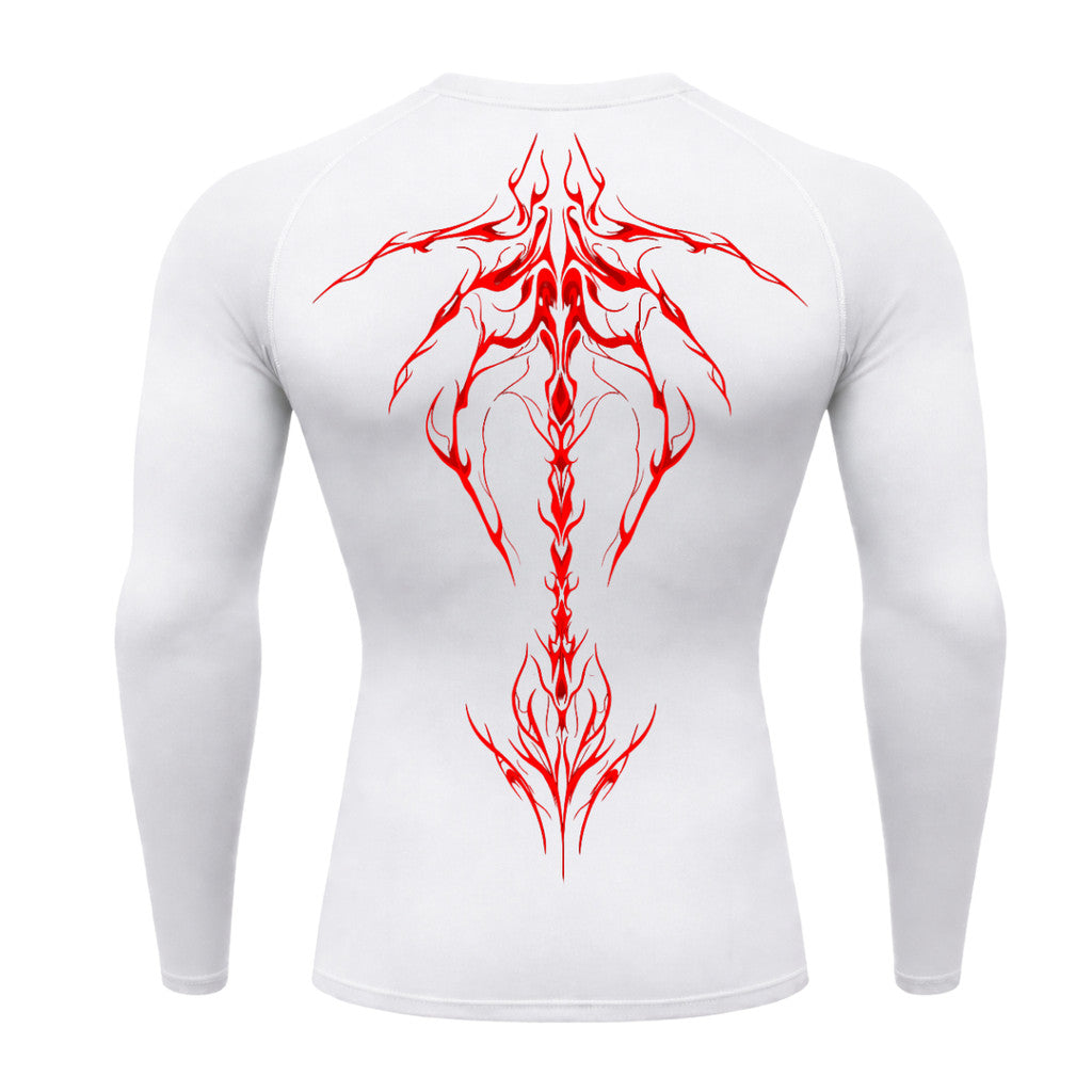 Camiseta Compressão Uv Manga Longa Cyber Tribal Unbreakable Dark Spine Rash Guard