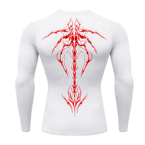 Camiseta Compressão Uv Manga Longa Cyber Tribal Unbreakable Dark Spine Rash Guard