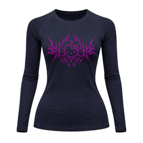 Camiseta Compressão Uv Manga Longa Cyber Tribal Black Heart Hello Kitty Rash Guard