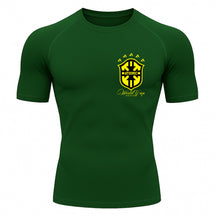 Camiseta Compressão Manga Curta UV Atoomic Escudo Brasil Prime Varias Cores Rash Guard