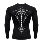 Camiseta Compressão Uv Manga Longa Cyber Tribal Unbreakable Dark Spine Rash Guard