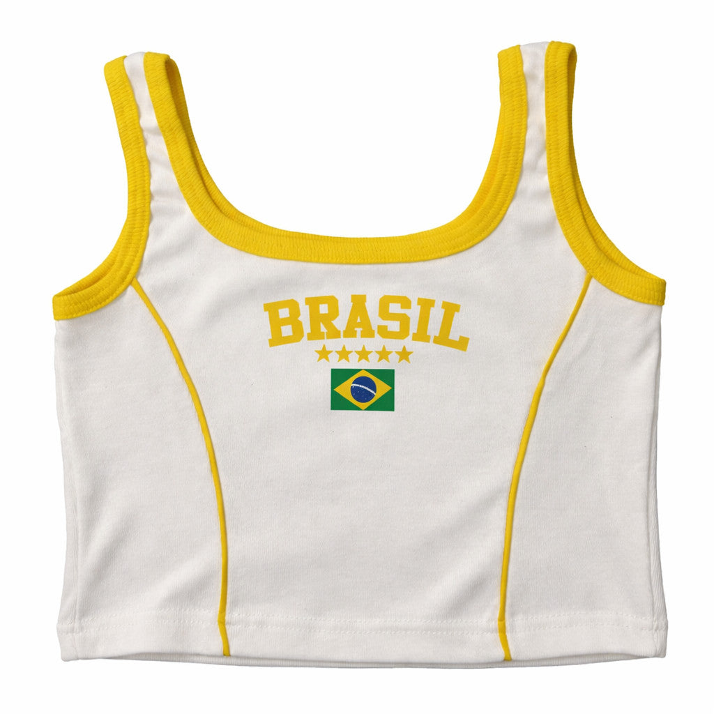 Regata Cropped Feminino Brasil Várias Cores Copa 2026