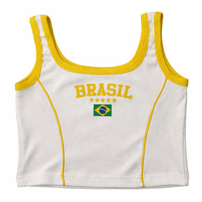 Regata Cropped Feminino Brasil Várias Cores Copa 2026