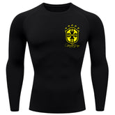 Camiseta Compressão Manga Longa UV Atoomic Escudo Brasil Prime Varias Cores Rash Guard