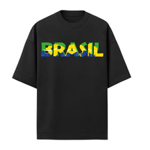 Camiseta Oversized Manga Curta Escrita Do Brasil Varias Cores