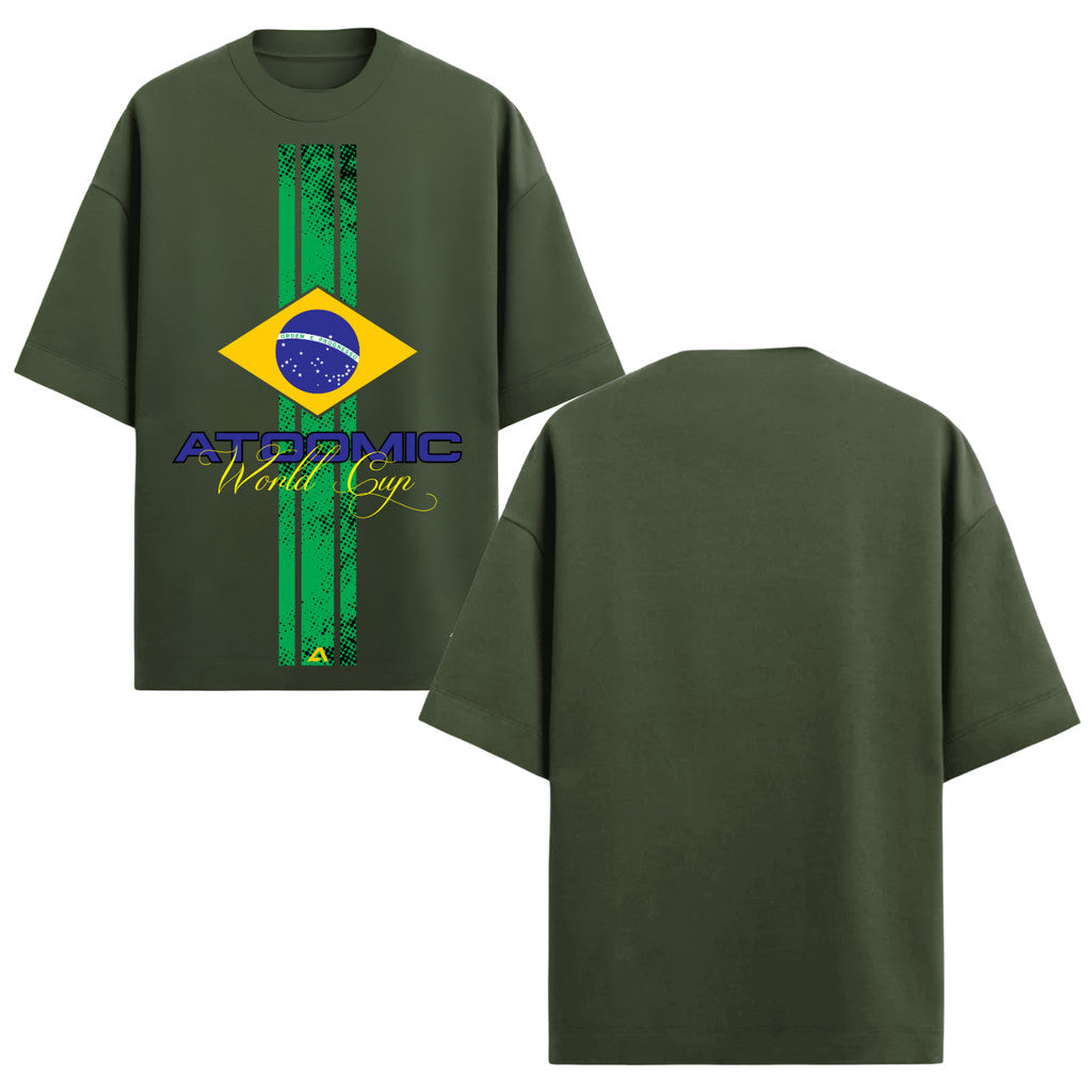 Camiseta Oversized Manga Curta UV Atoomic Brasil Edition Varias Cores