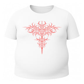 Camiseta Plus Size Uv 50+ Manga Curta Cyber Tribal Savage Emblem Rash Guard