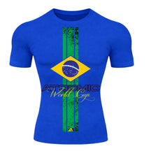 Camiseta Compressão Manga Curta UV Atoomic Brasil Edition Varias Cores Rash Guard