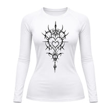 Camiseta Compressão Uv Manga Longa Cyber Tribal Iron Heart Dark Rash Guard