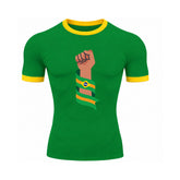 Camiseta Compressão Manga Curta Punho Brasileiro Colorida Rash Guard