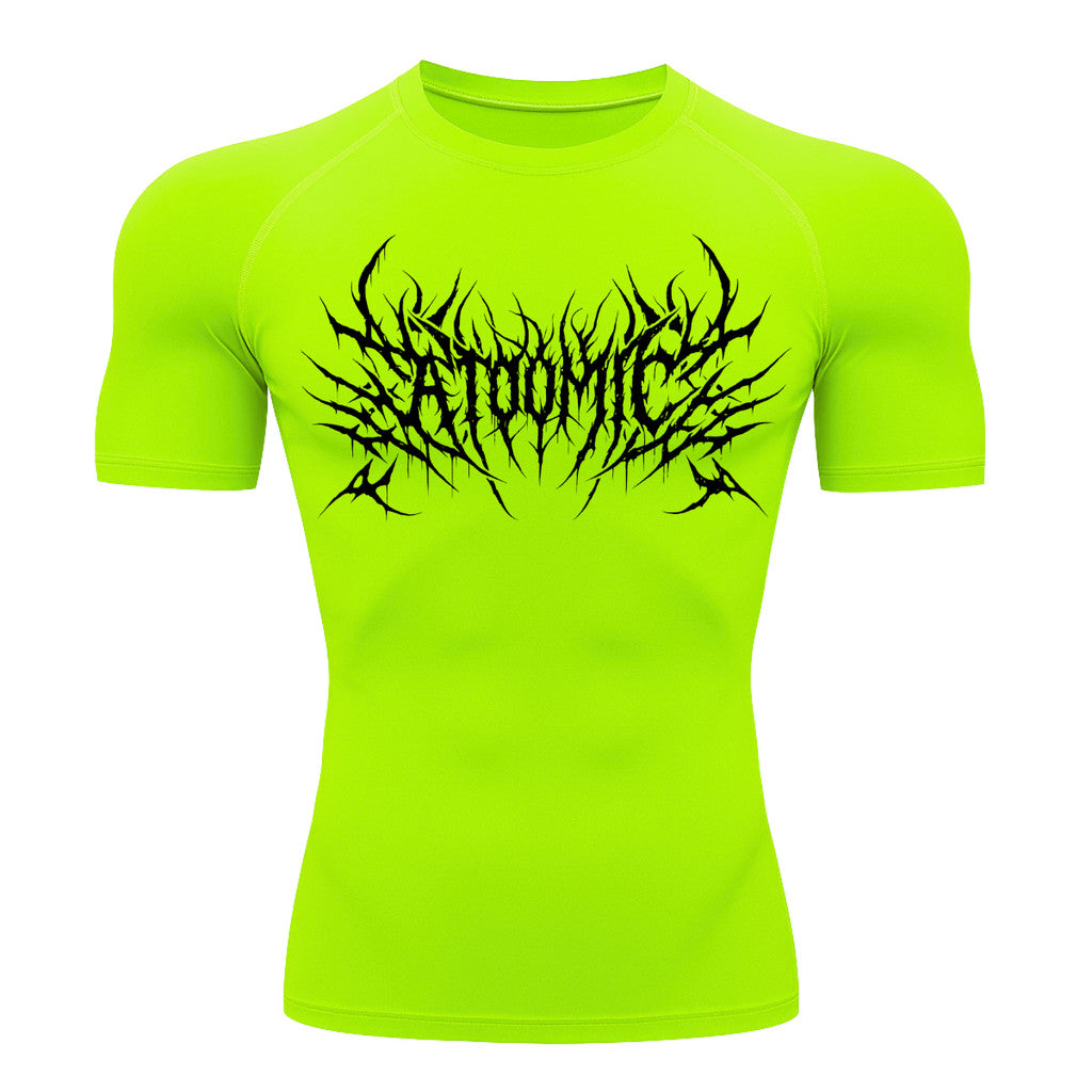 Camiseta Compressão Uv Manga Curta Cyber Tribal Atoomic Invoke Shadow Rash Guard