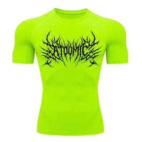 Camiseta Compressão Uv Manga Curta Cyber Tribal Atoomic Invoke Shadow Rash Guard